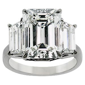 9.78 ctw emerald cut diamond ring